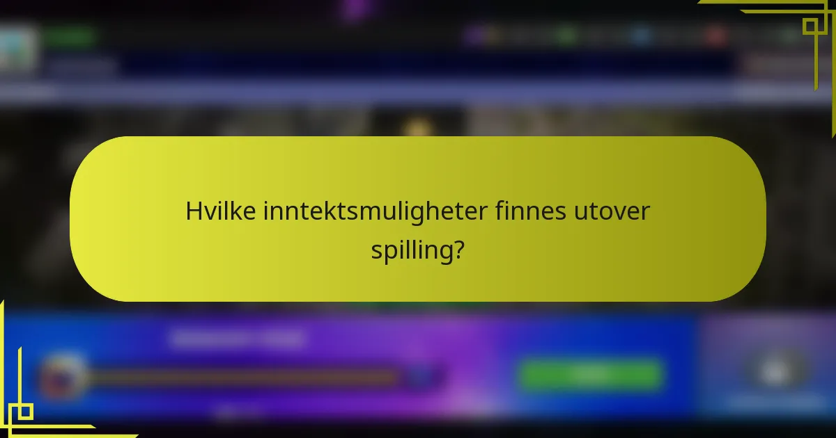 Hvilke inntektsmuligheter finnes utover spilling?