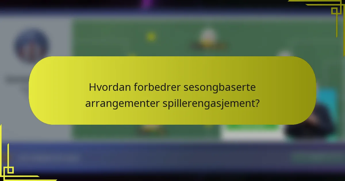 Hvordan forbedrer sesongbaserte arrangementer spillerengasjement?