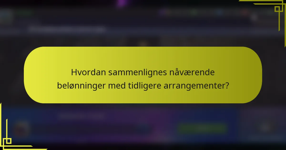 Hvordan sammenlignes nåværende belønninger med tidligere arrangementer?