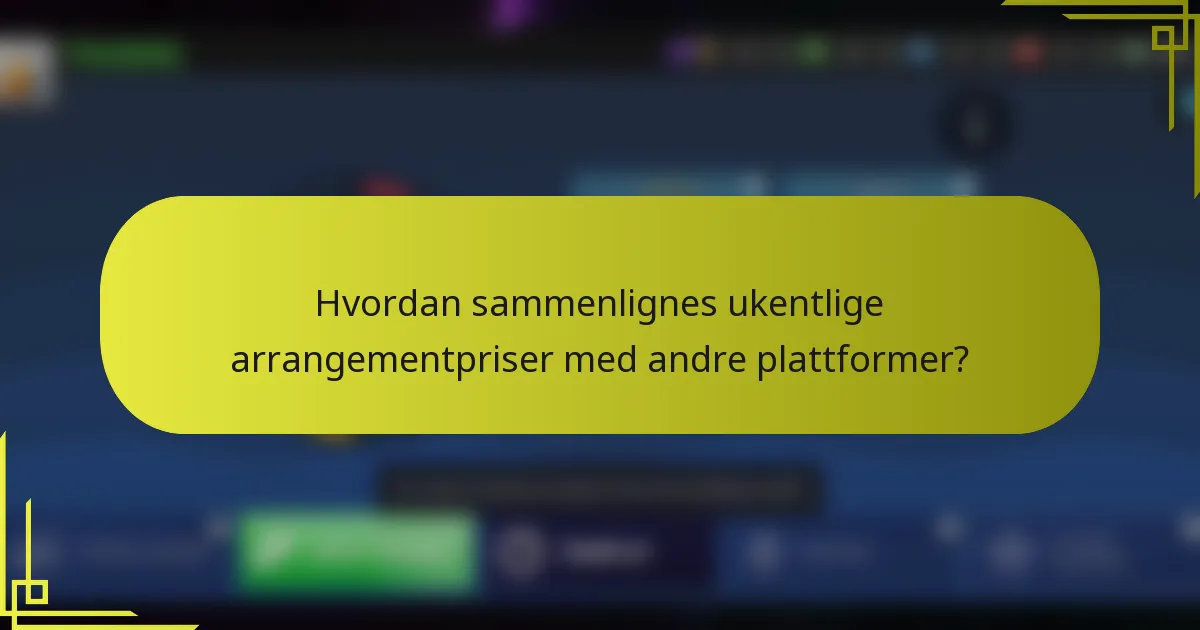 Hvordan sammenlignes ukentlige arrangementpriser med andre plattformer?